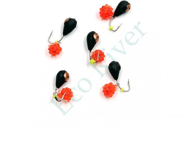 Мормышка вольф. безнасадочная Яман Капля с отв. с медной коронкой, d-4 мм, вес 1,1 г, подвеска икр