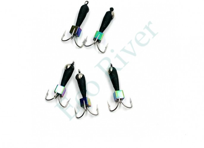 Мормышка вольф. безнасадочная Яман Черт с петлей с коронкой из никеля (длинный), d-2 мм, вес 0,5 г