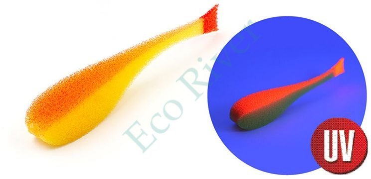 Поролоновая рыбка Yaman с силиконовой вставкой, р. 135 мм, цвет 20 UV (5 шт.)