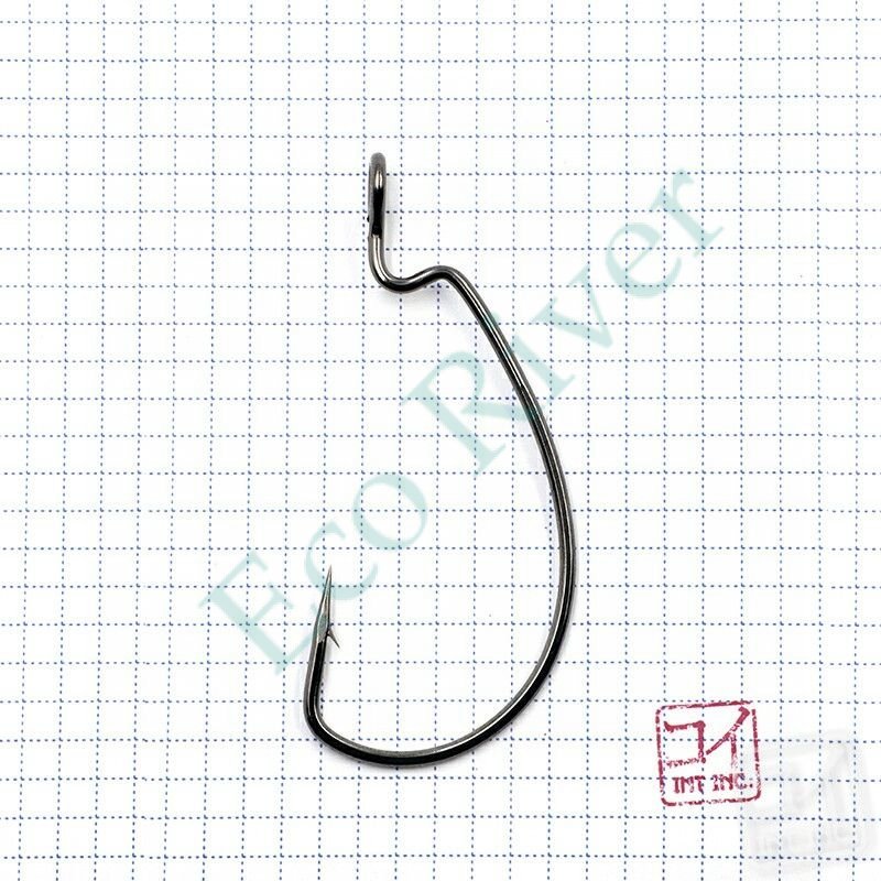 Крючок KOI MAGNA SUPER LOCK WORM, размер 12/0 (INT), цвет BN, офсетный (2 шт.)