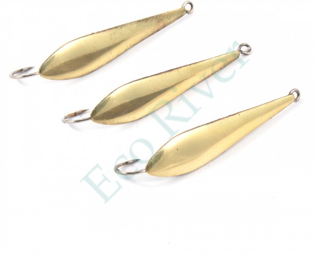 Блесна вертикальная Яман Идеальная,размер 40 мм, вес 4,5 г, цвет латунь (уп.3 шт.)/150/