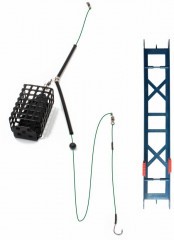 Оснастка фидерная Яман Лещ, кормушка 40 г, плетеный шнур 0,25 мм, крючок №6 Chinu Ring, на мотовил