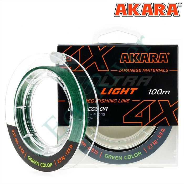 Шнур Akara Ultra Light Green 100 м 0,08