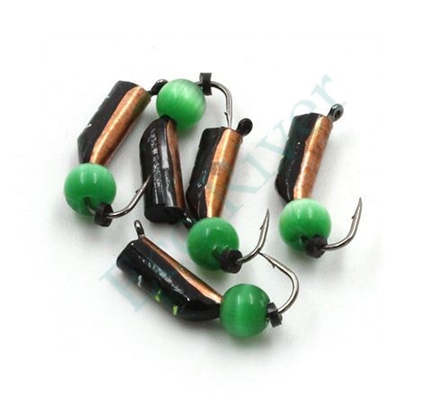 Мормышка вольф. безнасадочная Яман Столбик №7, d-2.5 мм, L-9.5 мм, вес 1,05 гр., кошачий глаз свер