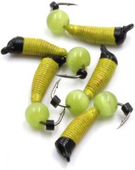 Мормышка вольф. безнасадочная Яман Ручейник №5, d-2 мм, L-9.5 мм, вес 0,80 гр., кошачий глаз сверл