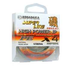 Леска плетёная Kosadaka Super PE X4 High-Power JP dark green 0.18 150м