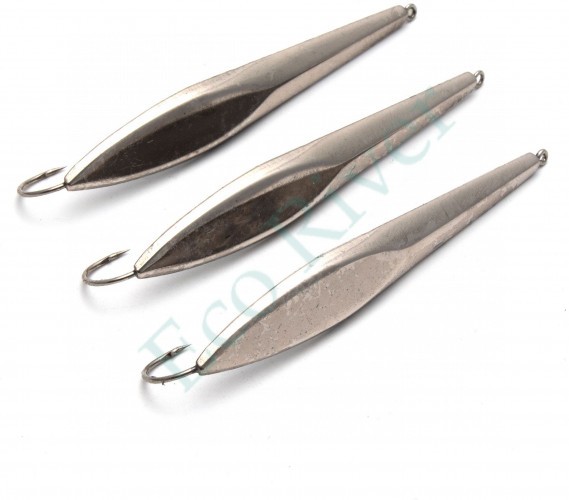 Блесна вертикальная Яман Щучья, размер 70 мм, вес 11,5 г, цвет никель (уп.3 шт.)/150/