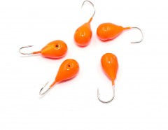 Мормышка вольфрамовая Яман  Капля с отв, р.5,5, вес 2,20 цв.оранж(уп.5 шт.)