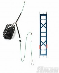 Оснастка фидерная Яман Лещ, кормушка 80 г, плетеный шнур 0,25 мм, крючок №6 Chinu Ring, на мотовил