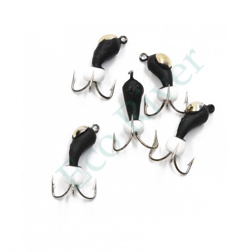 Мормышка вольф. безнасадочная Яман Черт-банан с петлей с латунной коронкой, d-4 мм, вес 1,1 г, бис