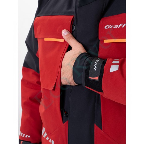 Костюм рыболовный Graff зимний до -50гр. Размер XL/176-182 (красный)