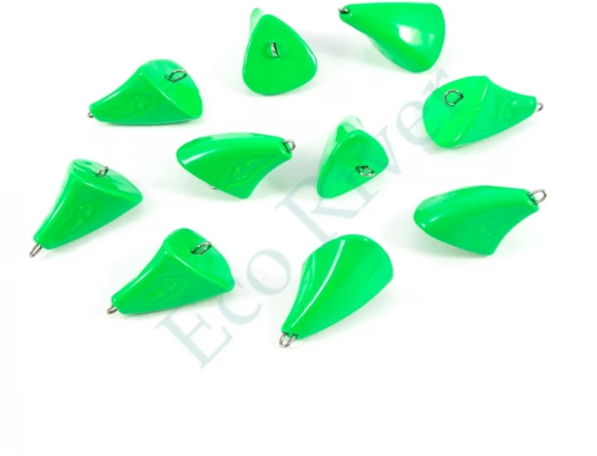 Груз Пуля-эксцентрик окрашенный разборный Яман (10 шт.) - 36 гр., зелёный/200/