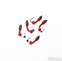 Мормышка вольф. безнасадочная ЯМАН Лесотка №2, d-2,5 мм, L-8 мм, вес 0,35 г, фц. красный шар, цв. черный (уп. 5 шт.)