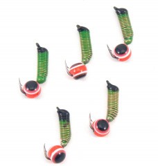 Мормышка вольф. безнасадочная Яман Ручейник №3, d-1.5 мм, L-8.5 мм, вес 0,45 гр., рыбий глаз, цв.