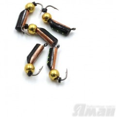 Мормышка вольф. безнасадочная Яман Столбик №7, d-2.5 мм, L-9.5 мм, вес 1,05 гр., латунный шар,  цв