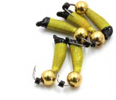 Мормышка вольф. безнасадочная Яман Ручейник №5, d-2 мм, L-9.5 мм, вес 0,80 гр., латунный шар,  цв.