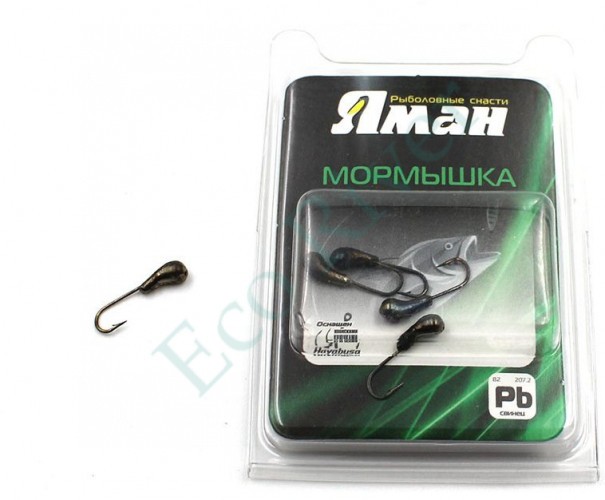 Мормышка Яман уралка с отв.,цв.BN, d 5, вес 1,0 г (уп. 5 шт.)