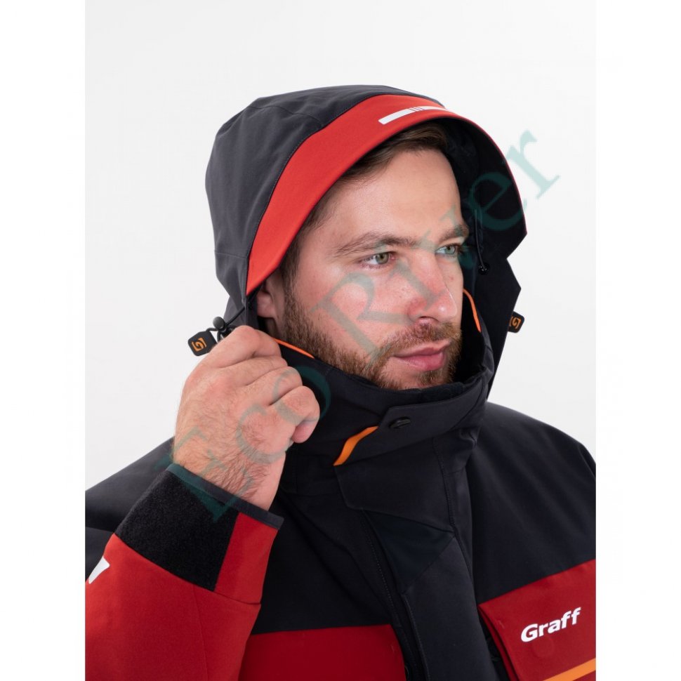 Костюм рыболовный Graff зимний до -50гр. размер 2XL/176-182 (красный)
