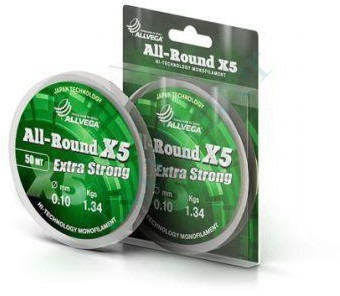 Леска Allvega All-round X5 0.16 50м