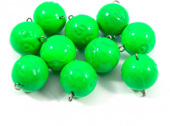 Груз Чебурашка окрашенный разборный Яман (10 шт.) - 36 гр., зелёный/150/