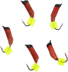 Мормышка вольф. безнасадочная Яман Ручейник №3, d-1.5 мм, L-8.5 мм, вес 0,45 гр., фц. желтый кубик