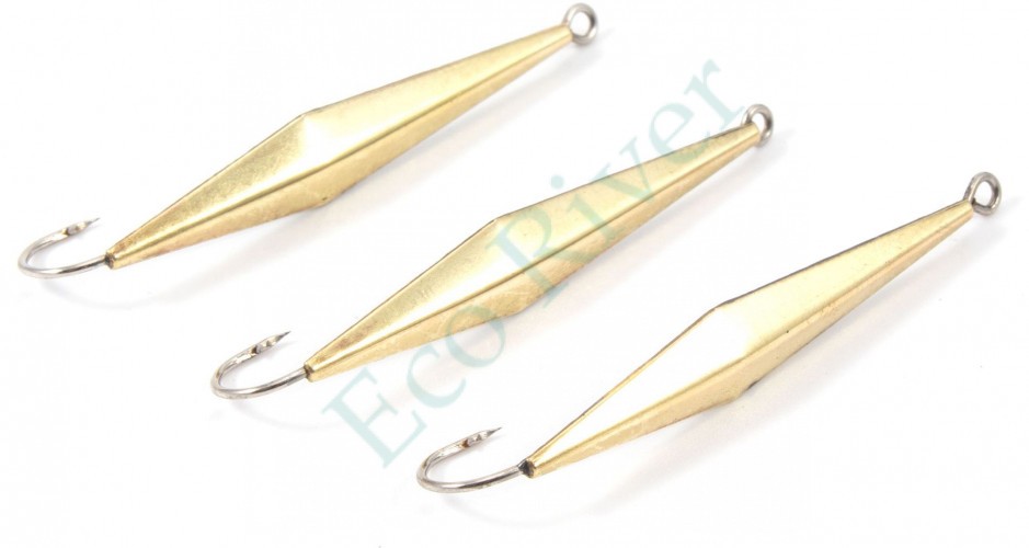 Блесна вертикальная Яман Киллер,размер 40 мм, вес 3,5 г, цвет латунь (уп.3 шт.)/150/