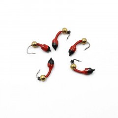 Мормышка вольф. безнасадочная Яман Лесотка №3, d-3 мм, L-8 мм, вес 0,75 г, латунный шар, цв. красн