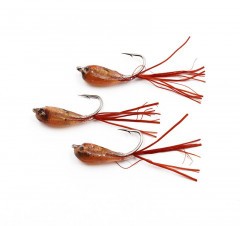 Мормышка Яман Малек пыздрик с ушком, L-18 мм, вес 0,3 г, кр. Kumho №4, цв. красный (уп. 3 шт.)