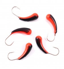 Мормышка вольфрамовая Яман  Уралка с отв, р.5, вес 1,53 цв.черн./красн. (уп.5 шт.)