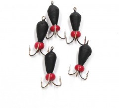 Мормышка вольф. безнасадочная Яман Черт с петлей (длинный), d-4 мм, вес 1,5 г, бисер, цв. флуор. к