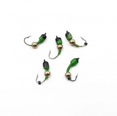 Мормышка вольф. безнасадочная Яман Лесотка №3, d-3 мм, L-8 мм, вес 0,75 г, латунный шар, цв. салат