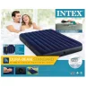 Кровать надувная INTEX флок 2 подушки 152*203*22см с мех. насосом 64765