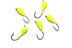 Мормышка вольф. точеная Яман Капля с ушк., р.3, вес 0,6, цв. желтый (уп. 5 шт.)