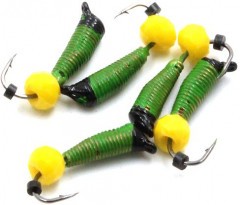 Мормышка вольф. безнасадочная Яман Ручейник №5, d-2 мм, L-9.5 мм, вес 0,80 гр., кристалл желтый, ц