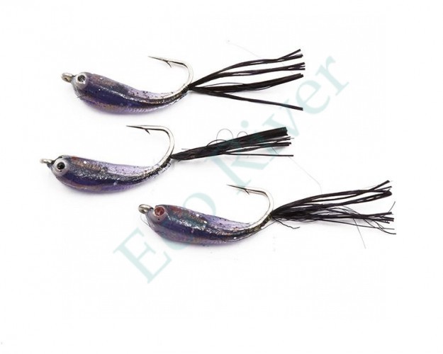 Мормышка Яман Малек пыздрик с ушком, L-18 мм, вес 0,3 г, кр. Kumho №4, цв. черный (уп. 3 шт.)