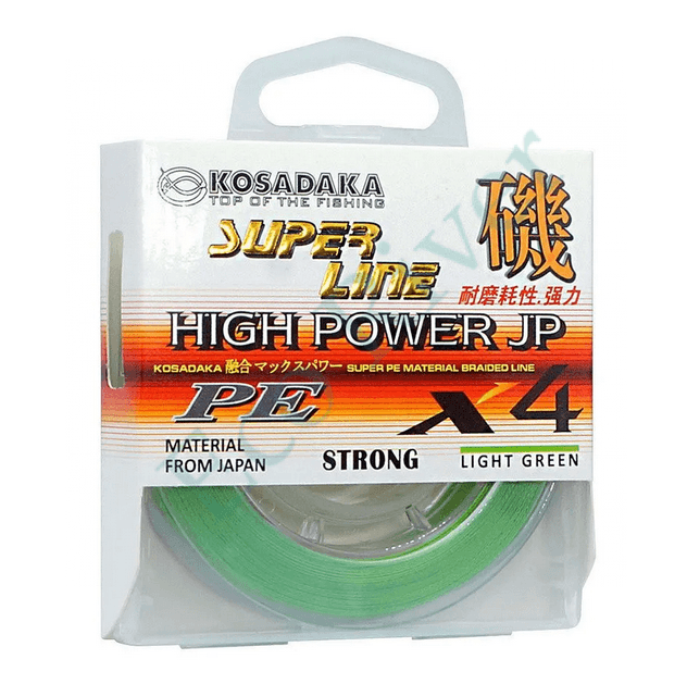 Леска плетёная Kosadaka Super PE X4 High-Power JP light green 0.20 150м