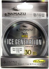 Леска Namazu Ice Generation, L-30 м, d-0,23 мм, test-4,09 кг, прозрачная/10/