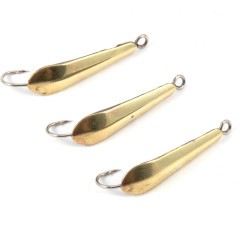 Блесна вертикальная Яман Клопик ,размер 25 мм, вес 1,7 г, цвет латунь (уп.3 шт.)/150/