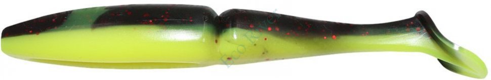 Виброхвост Yaman PRO Mamura, р.5 inch, цвет #32 - Black Red Flake/Chartreuse (уп. 4 шт.)