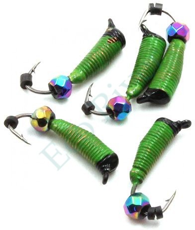 Мормышка вольф. безнасадочная Яман Ручейник №5, d-2 мм, L-9.5 мм, вес 0,80 гр., кристалл хамелеон,