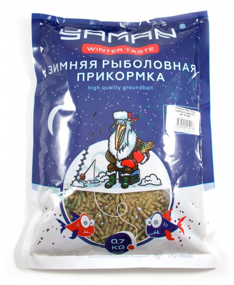 Прикормка Yaman Winter Taste Гранулы 3мм, Лещ зимняя (жареные семечки), цв. олива, 700 г/20/