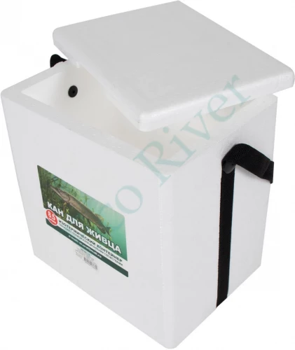 Контейнер изотермический рыболовный универ. КАН ДЛЯ ЖИВЦА из пенопласта, 8,5 л/4/