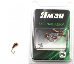 Мормышка Яман уралка с отв.,цв.COPPER PLATED, d 4, вес 0,5 г (уп. 5 шт.)