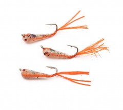 Мормышка Яман Малек пыздрик с ушком, L-15 мм, вес 0,2 г, кр. Kumho №10, цв. красный (уп. 3 шт.)