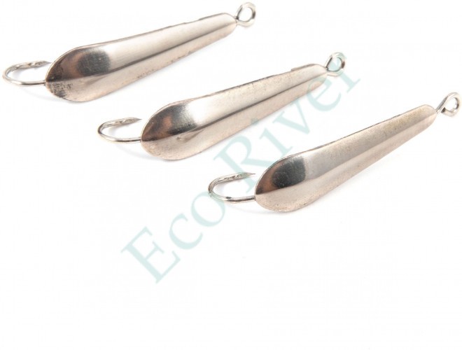 Блесна вертикальная Яман Клопик ,размер 25 мм, вес 1,7 г, цвет никель (уп.3 шт.)/150/