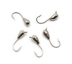 Мормышка вольф. точеная Яман Капля с ушк., р.3, вес 0,6, цв. никель (уп. 5 шт.)