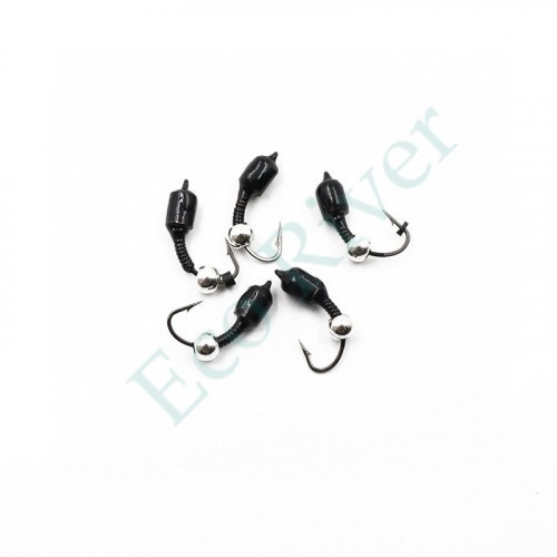 Мормышка вольф. безнасадочная Яман Лесотка №3, d-3 мм, L-8 мм, вес 0,75 г, серебряный шар, цв. чер