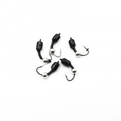 Мормышка вольф. безнасадочная Яман Лесотка №3, d-3 мм, L-8 мм, вес 0,75 г, серебряный шар, цв. чер