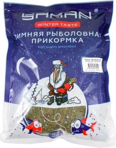 Прикормка Yaman Winter Taste Карась зимняя увлажненная (анис), цв. зелёный, 700 г/20/