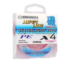 Леска плетёная Kosadaka Super PE X4 Ultralight PRO pink 0.10 110м